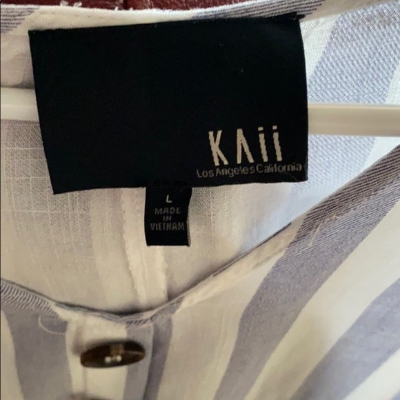 Blue Striped Crop Button Down - Picture 6 of 12